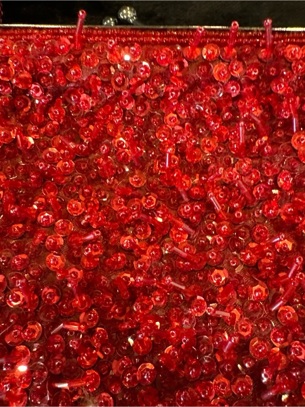 Red Beaded Evening Bag - Designer Style